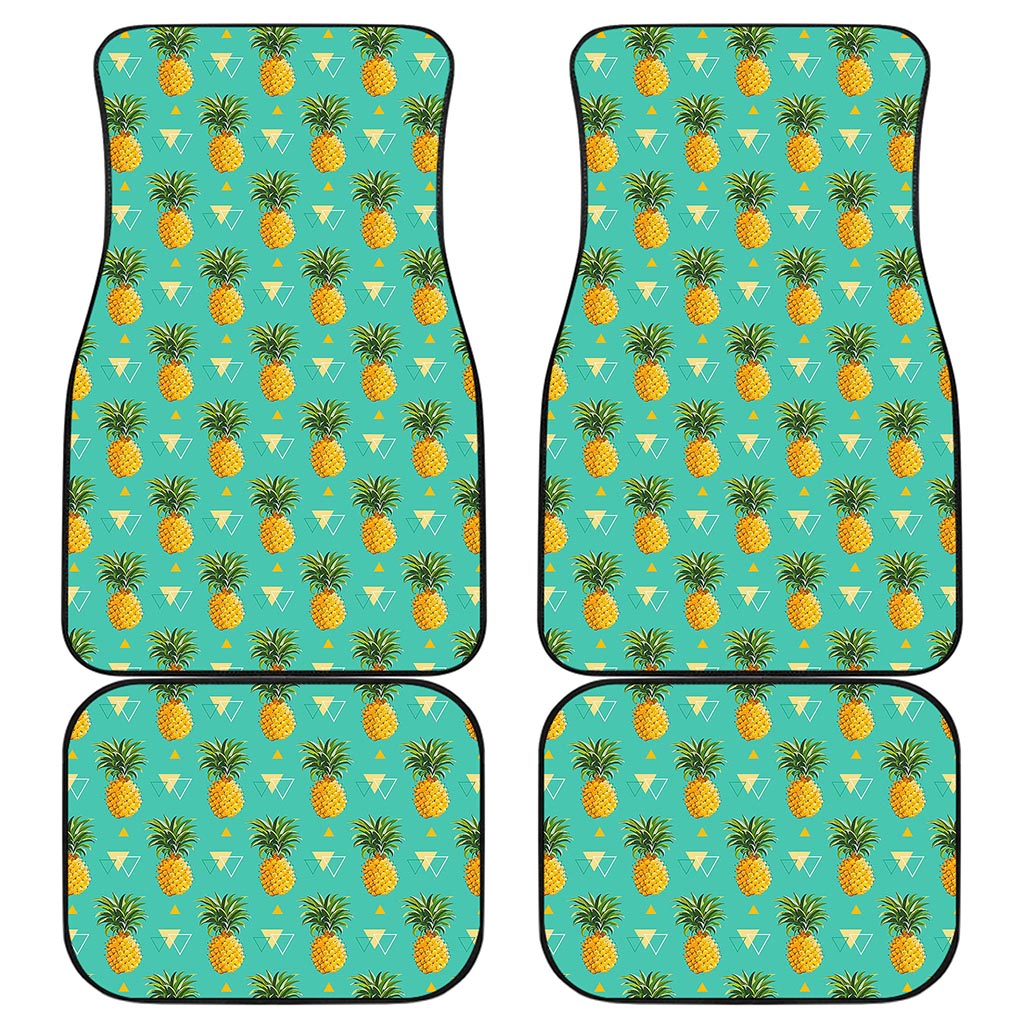 Geometric Pineapple Pattern Print Front and Back Car Floor Mats