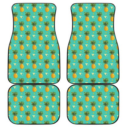 Geometric Pineapple Pattern Print Front and Back Car Floor Mats