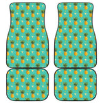 Geometric Pineapple Pattern Print Front and Back Car Floor Mats