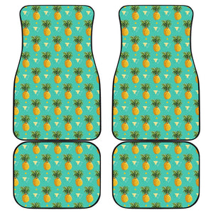 Geometric Pineapple Pattern Print Front and Back Car Floor Mats