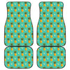 Geometric Pineapple Pattern Print Front and Back Car Floor Mats