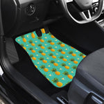 Geometric Pineapple Pattern Print Front and Back Car Floor Mats