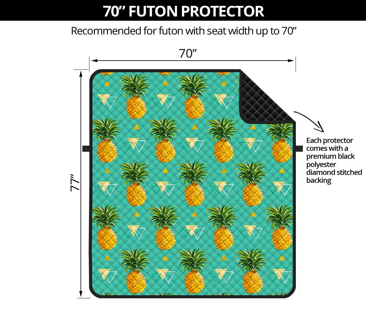 Geometric Pineapple Pattern Print Futon Protector