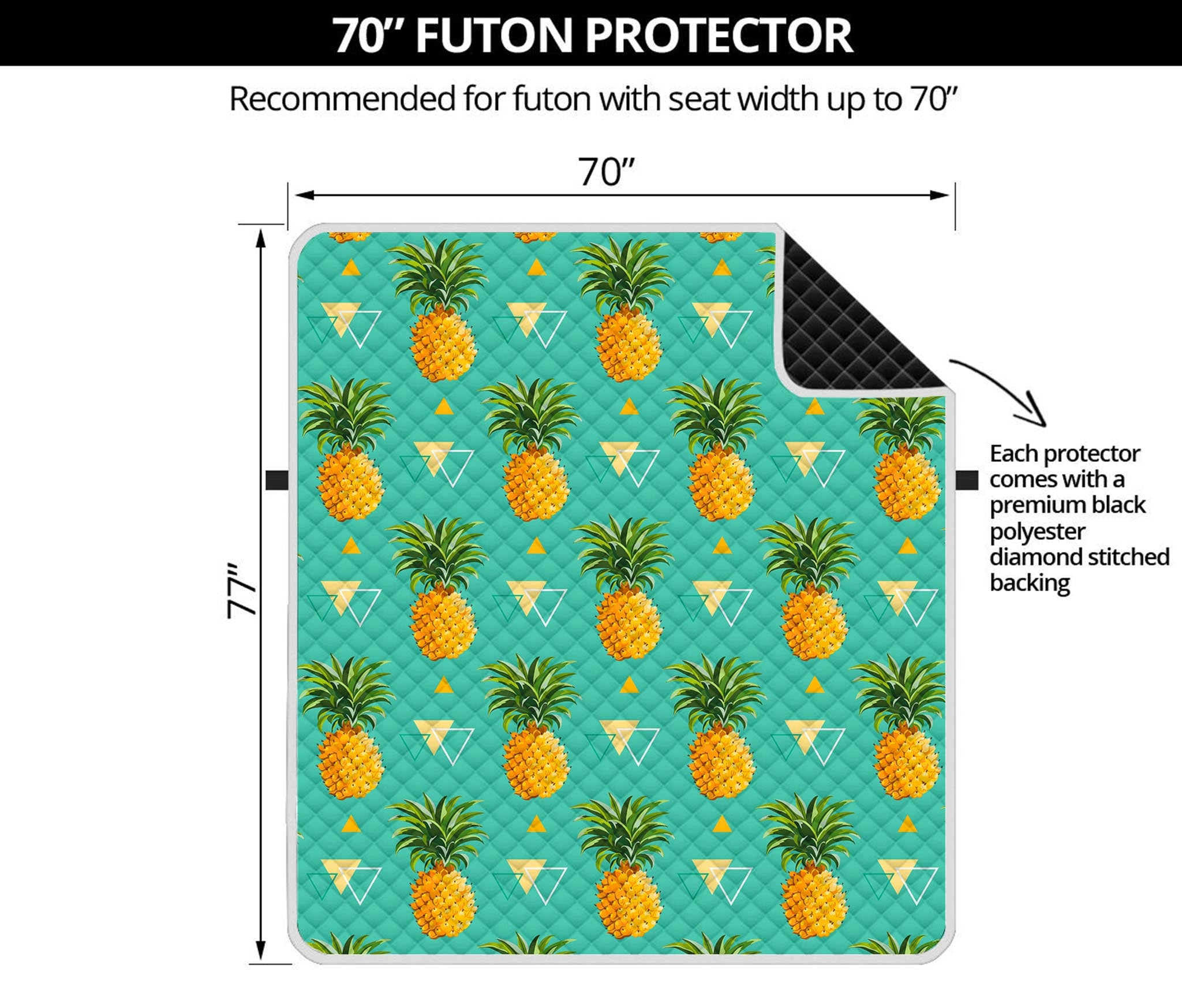 Geometric Pineapple Pattern Print Futon Protector