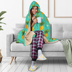 Geometric Pineapple Pattern Print Hooded Blanket