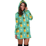 Geometric Pineapple Pattern Print Hoodie Dress GearFrost