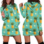 Geometric Pineapple Pattern Print Hoodie Dress GearFrost