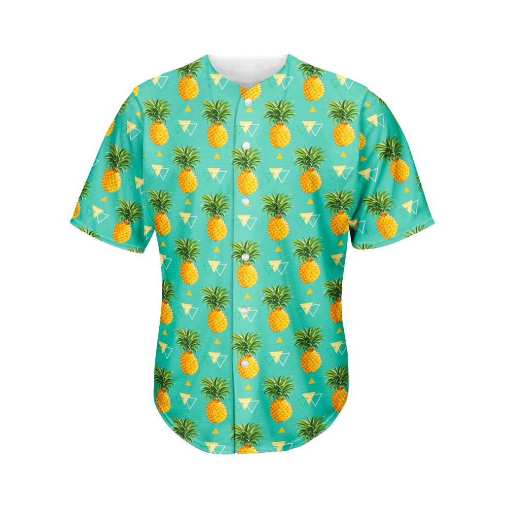 Geometric Pineapple Pattern Print Men's Baseball Jersey