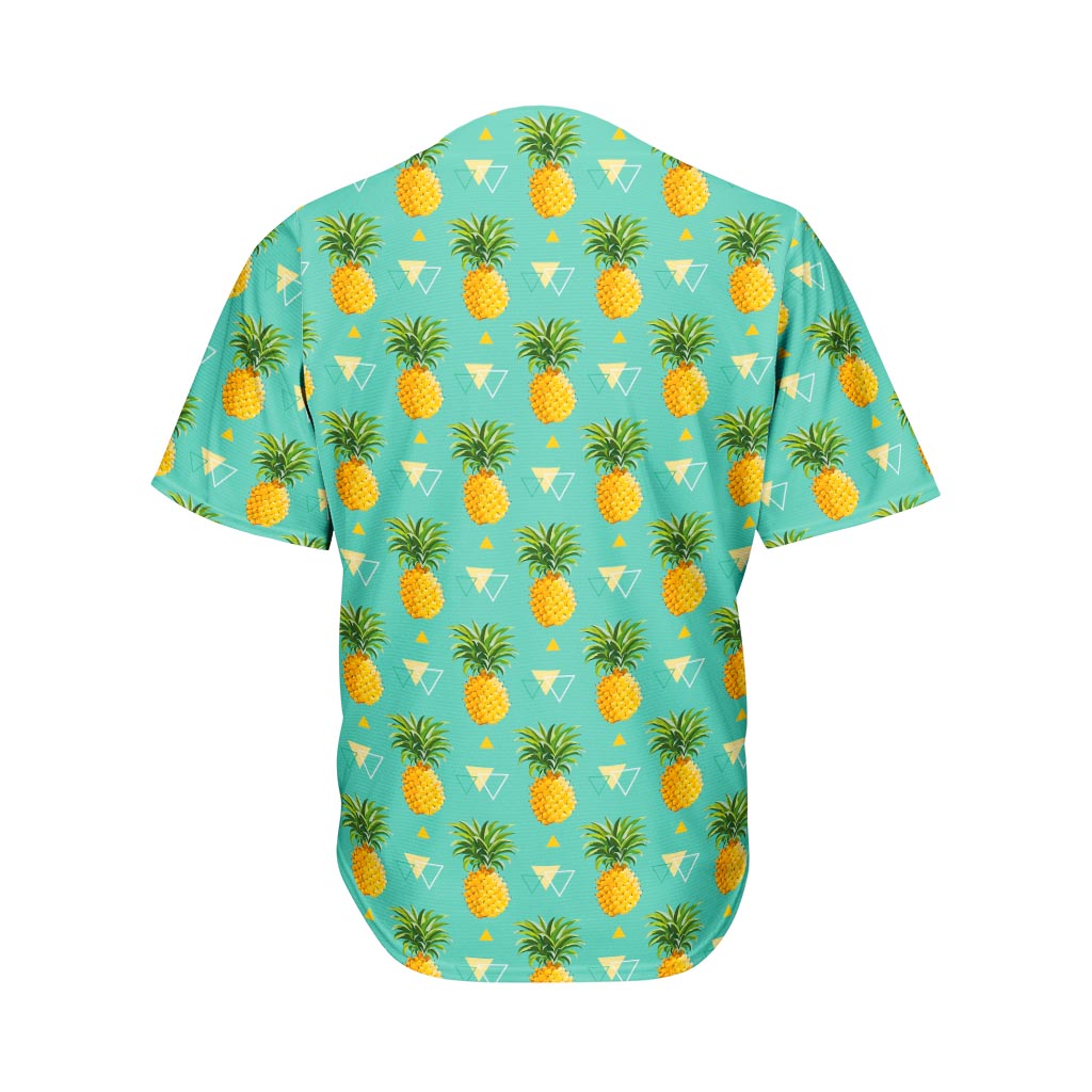 Geometric Pineapple Pattern Print Men's Baseball Jersey