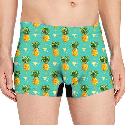 Geometric Pineapple Pattern Print Men's Boxer Briefs