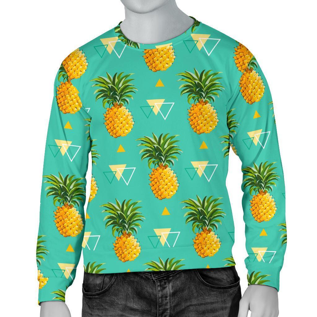 Geometric Pineapple Pattern Print Men's Crewneck Sweatshirt GearFrost