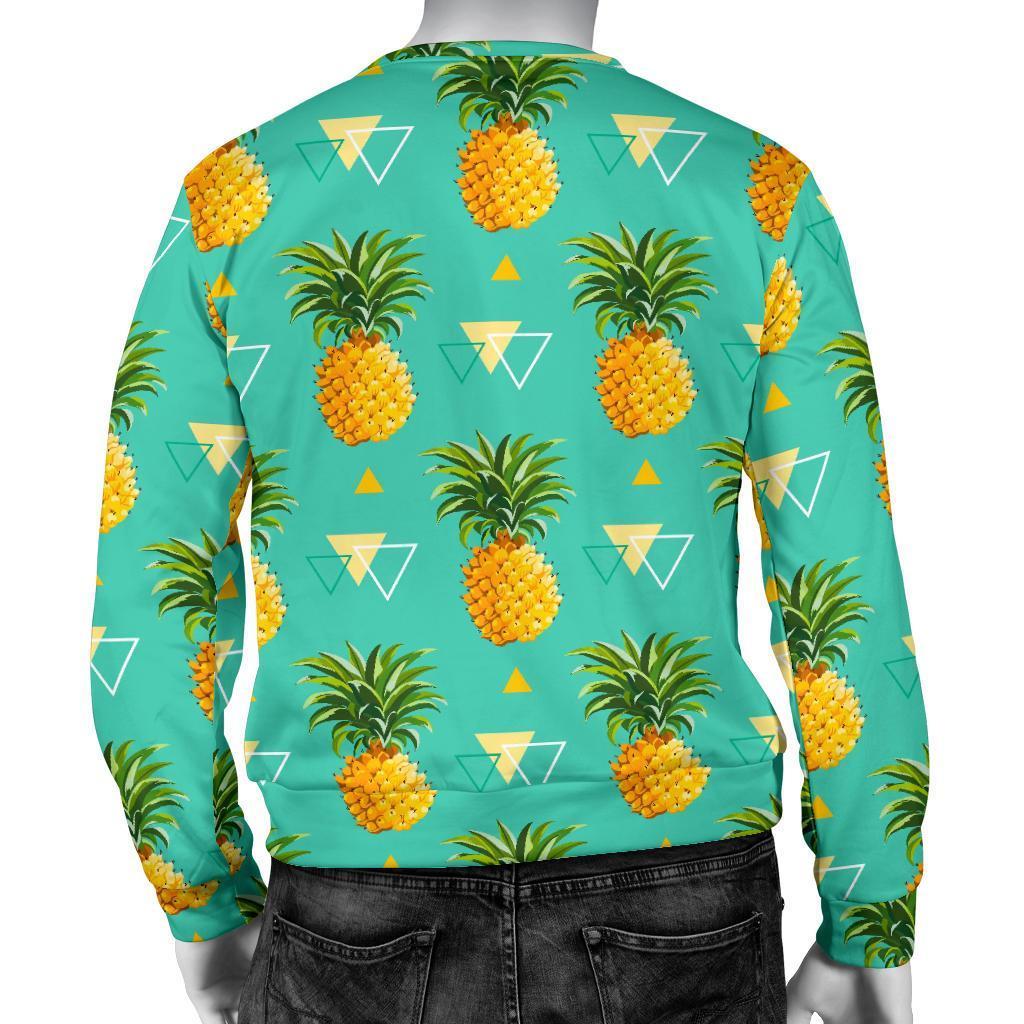 Geometric Pineapple Pattern Print Men's Crewneck Sweatshirt GearFrost