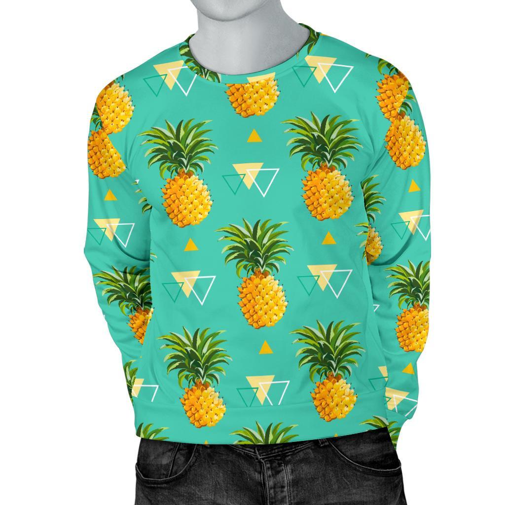 Geometric Pineapple Pattern Print Men's Crewneck Sweatshirt GearFrost