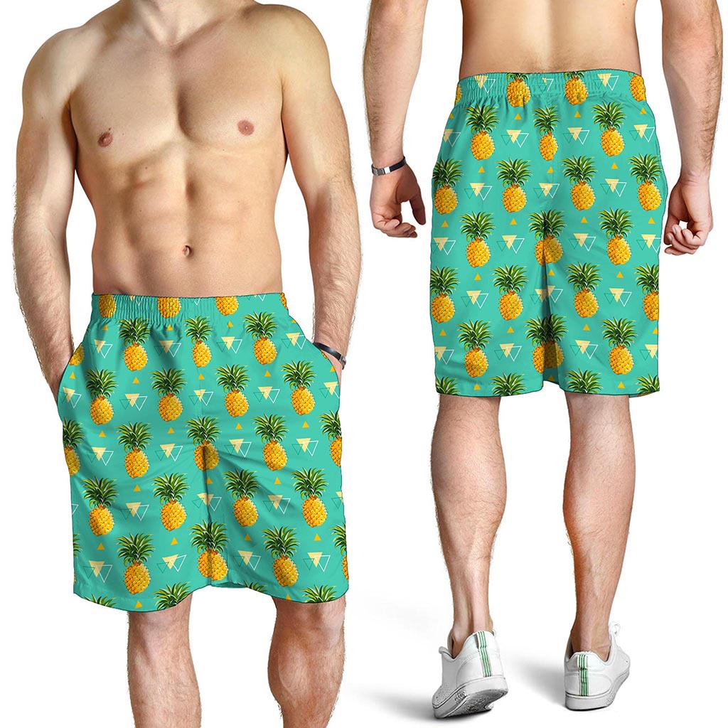 Geometric Pineapple Pattern Print Men's Shorts