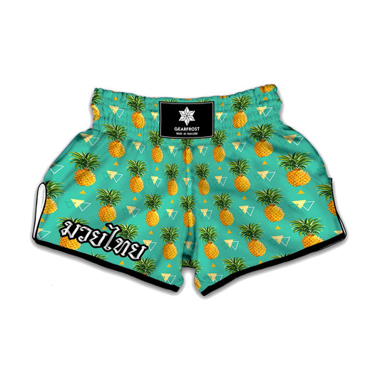 Geometric Pineapple Pattern Print Muay Thai Boxing Shorts