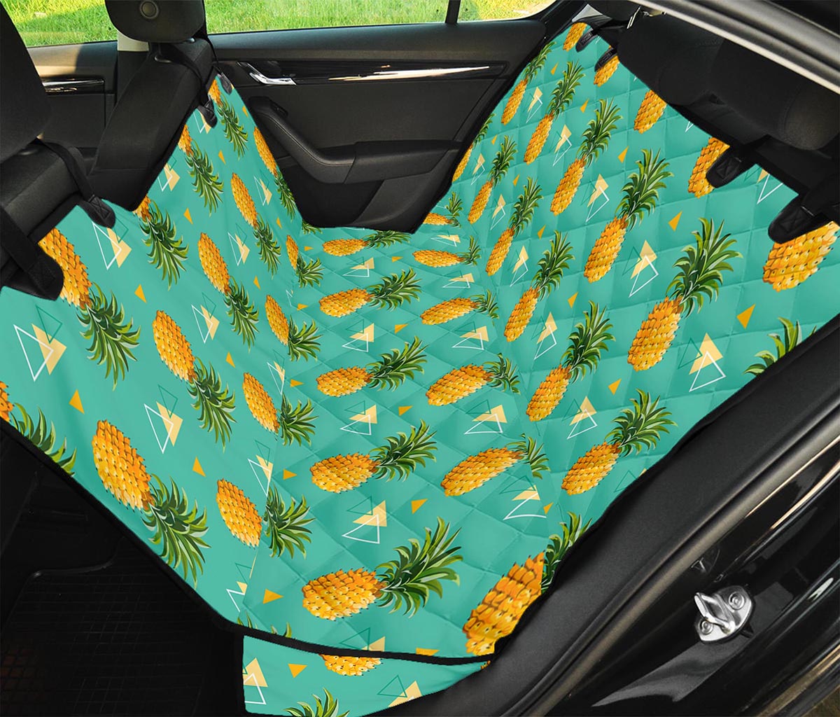 Geometric Pineapple Pattern Print Pet Car Back Seat Cover