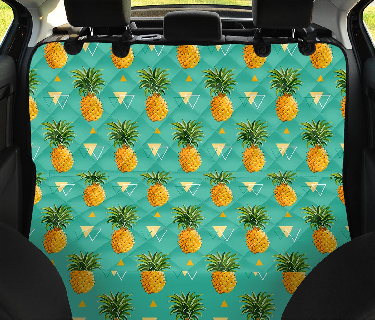 Geometric Pineapple Pattern Print Pet Car Back Seat Cover