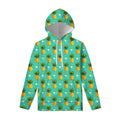 Geometric Pineapple Pattern Print Pullover Hoodie