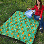 Geometric Pineapple Pattern Print Quilt