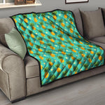 Geometric Pineapple Pattern Print Quilt