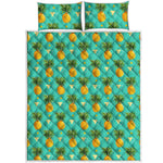 Geometric Pineapple Pattern Print Quilt Bed Set