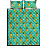 Geometric Pineapple Pattern Print Quilt Bed Set