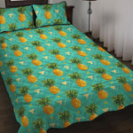 Geometric Pineapple Pattern Print Quilt Bed Set