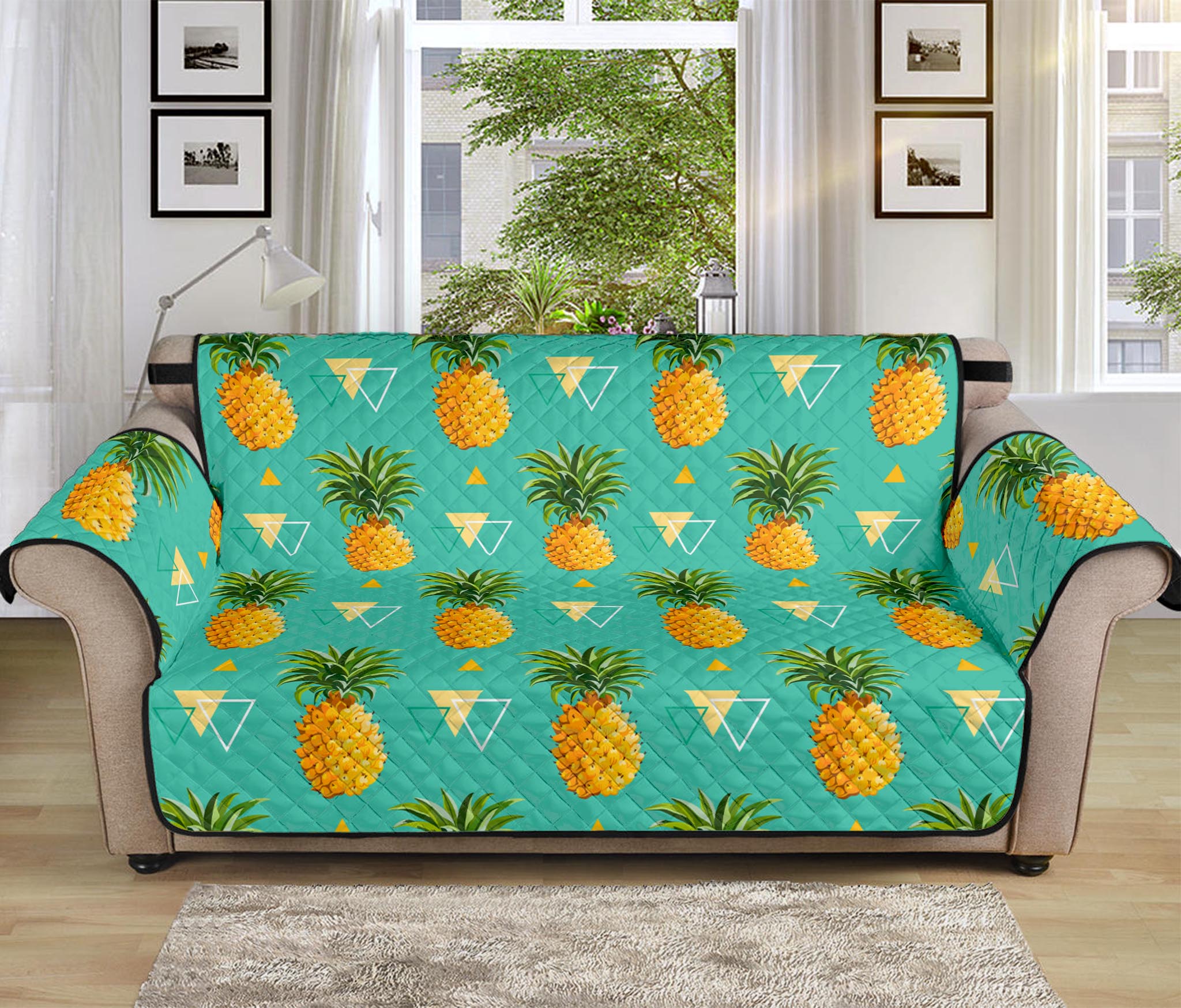 Geometric Pineapple Pattern Print Sofa Protector