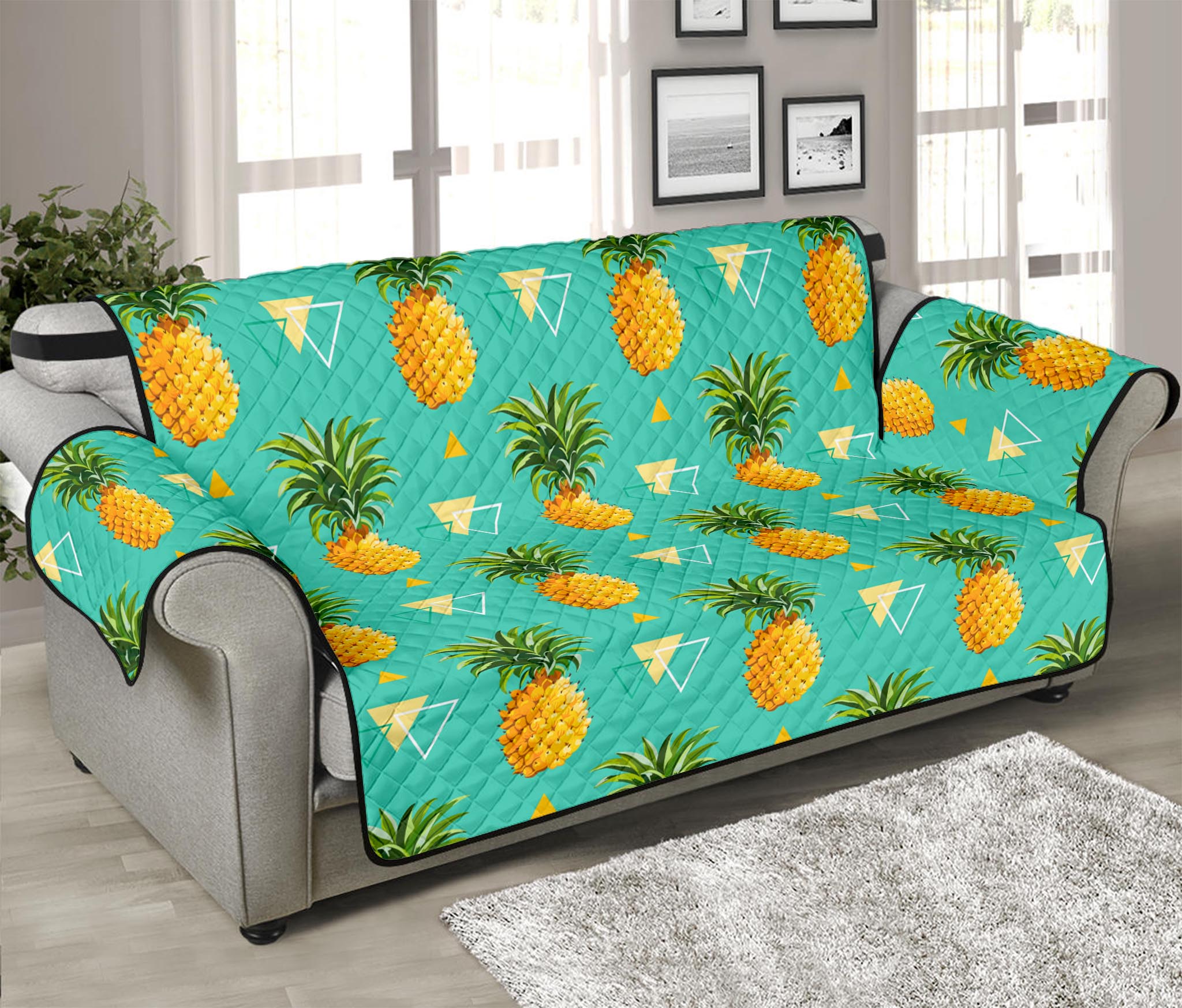 Geometric Pineapple Pattern Print Sofa Protector