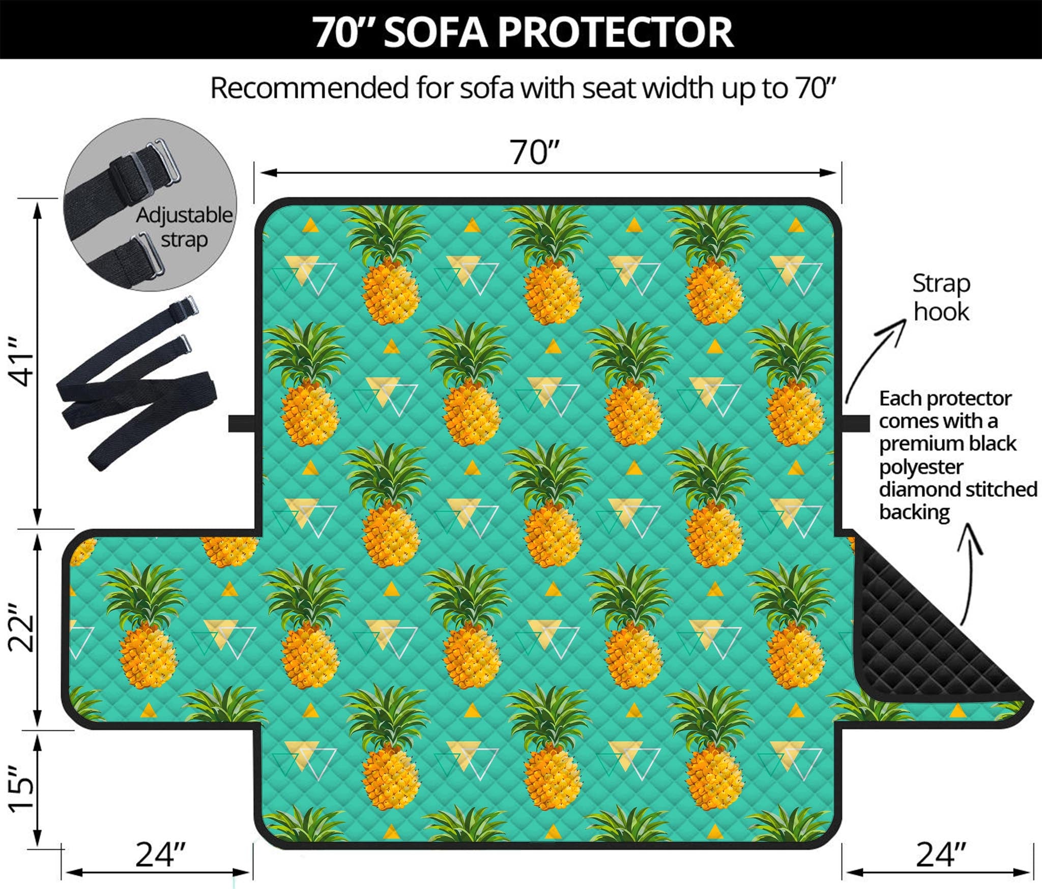 Geometric Pineapple Pattern Print Sofa Protector