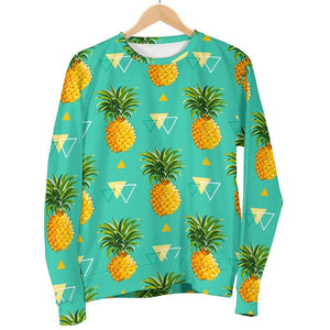 Geometric Pineapple Pattern Print Women's Crewneck Sweatshirt GearFrost