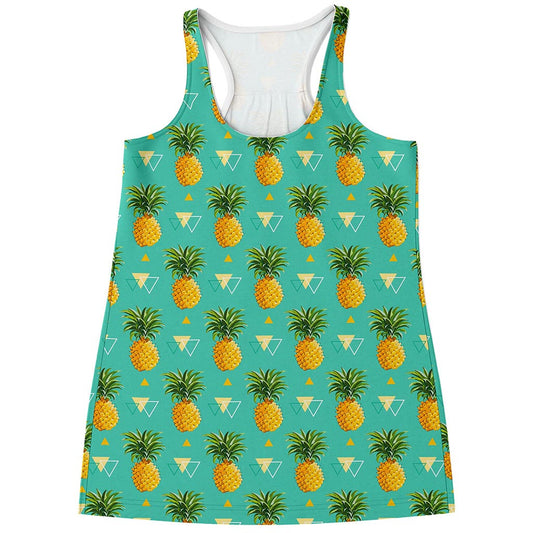 Geometric Pineapple Pattern Print Women's Racerback Tank Top