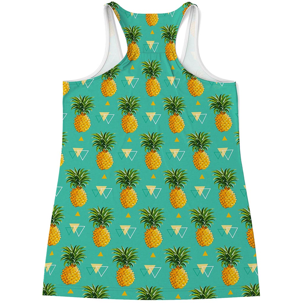 Geometric Pineapple Pattern Print Women's Racerback Tank Top
