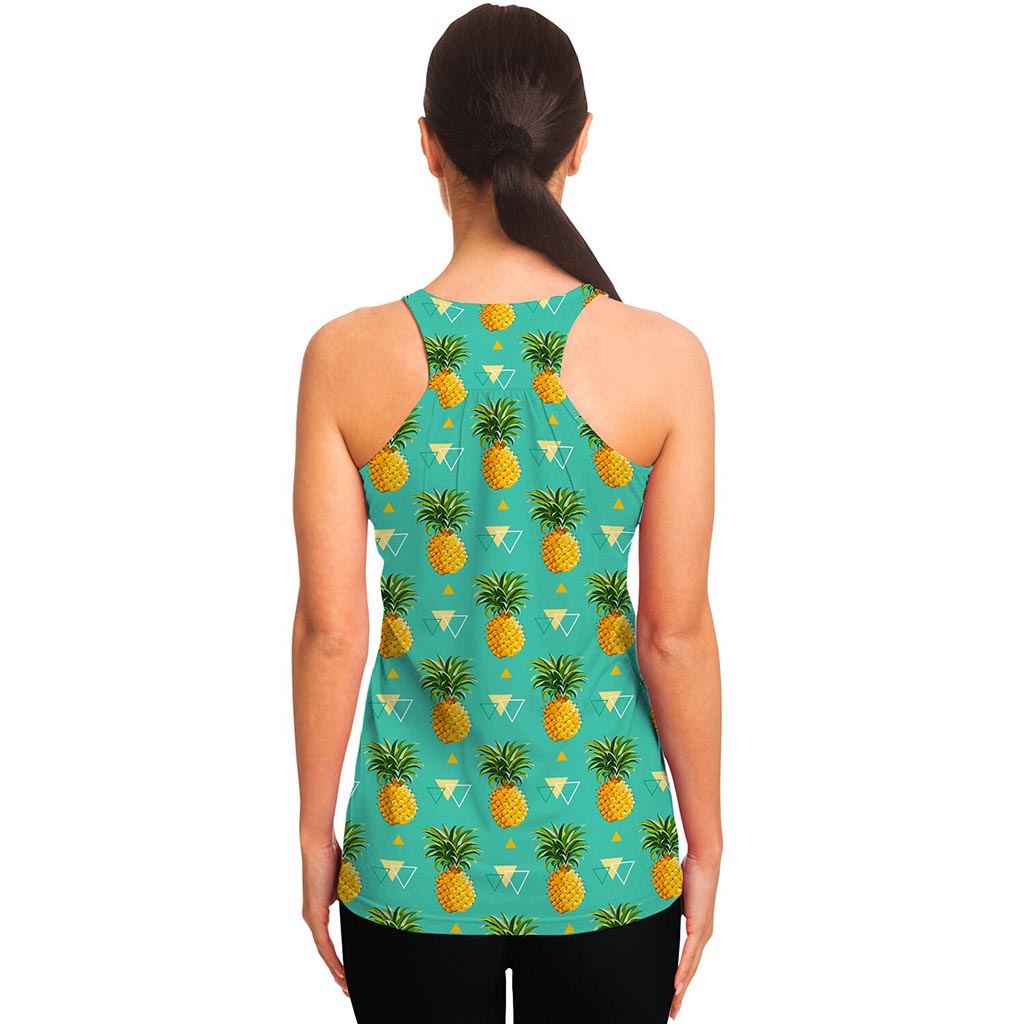 Geometric Pineapple Pattern Print Women's Racerback Tank Top
