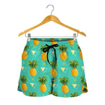 Geometric Pineapple Pattern Print Women's Shorts