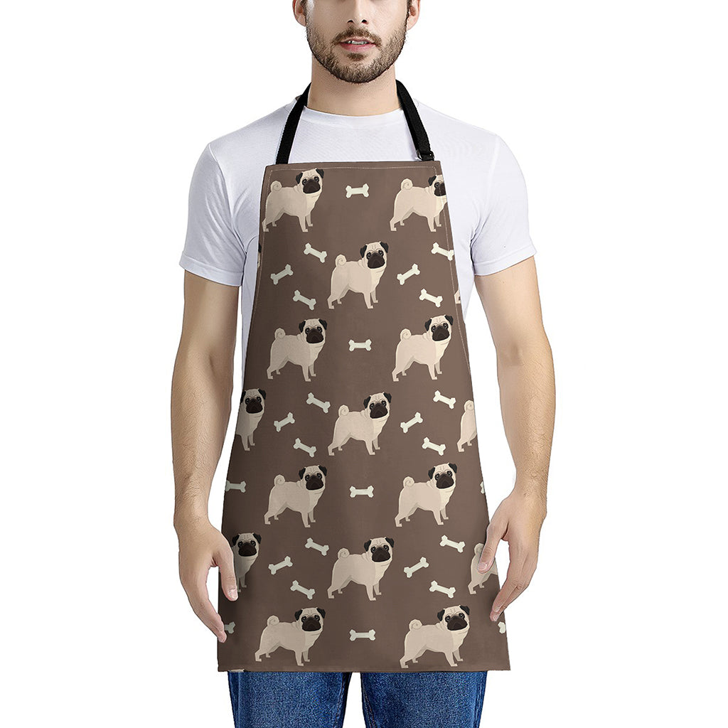 Geometric Pug Pattern Print Apron