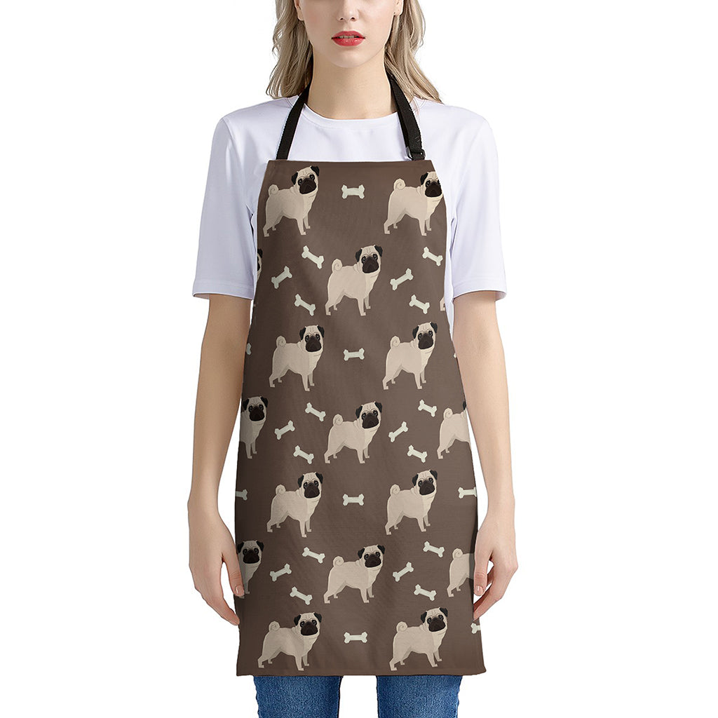 Geometric Pug Pattern Print Apron