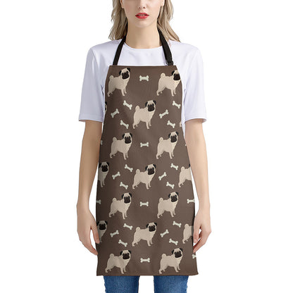 Geometric Pug Pattern Print Apron