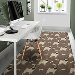Geometric Pug Pattern Print Area Rug