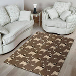 Geometric Pug Pattern Print Area Rug