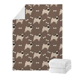Geometric Pug Pattern Print Blanket