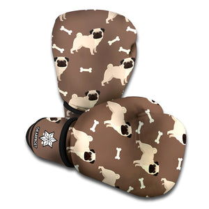 Geometric Pug Pattern Print Boxing Gloves