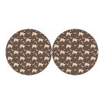 Geometric Pug Pattern Print Car Coasters