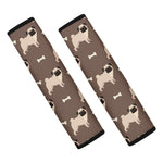 Geometric Pug Pattern Print Car Seat Belt Covers