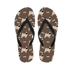 Geometric Pug Pattern Print Flip Flops