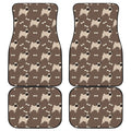 Geometric Pug Pattern Print Front and Back Car Floor Mats