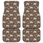 Geometric Pug Pattern Print Front and Back Car Floor Mats