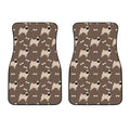 Geometric Pug Pattern Print Front Car Floor Mats