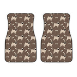 Geometric Pug Pattern Print Front Car Floor Mats