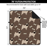 Geometric Pug Pattern Print Futon Protector